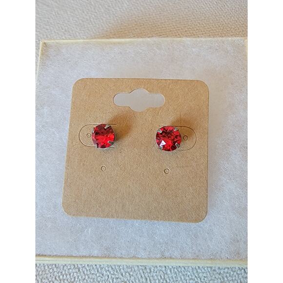 Sorrelli Red Crystal Stud Earrings – Sparkling Statement - Picture 3 of 7